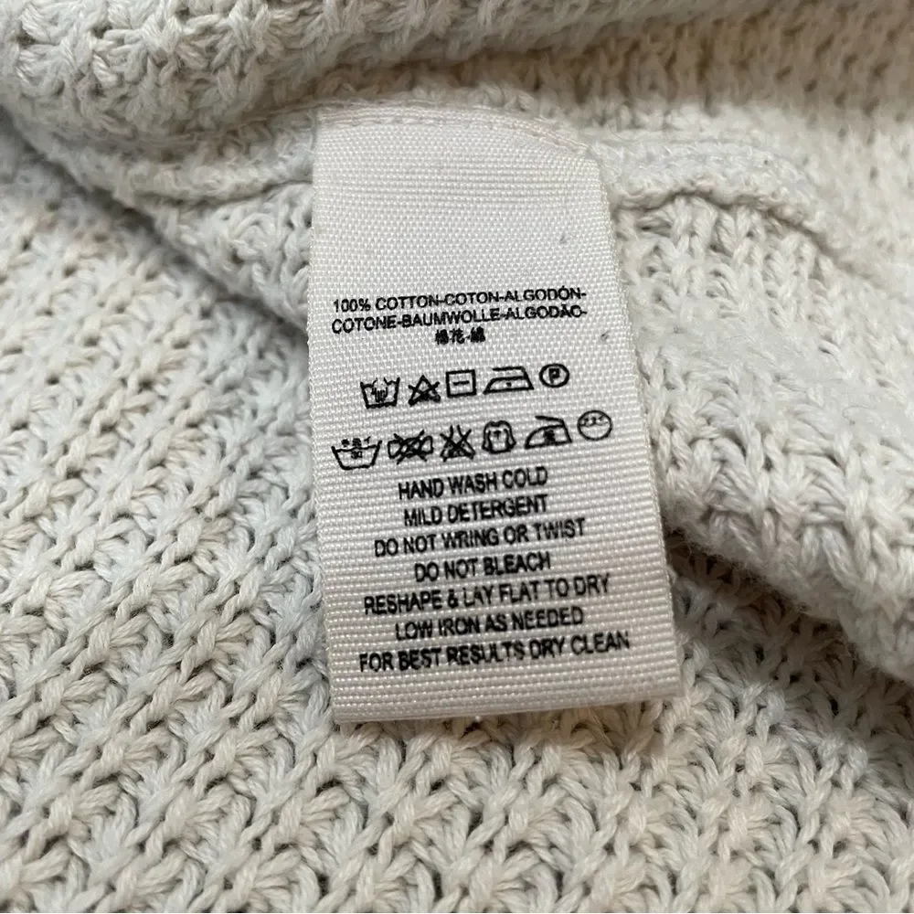 Free People Ivory Moonshine Cold Shoulder Sweater Size M